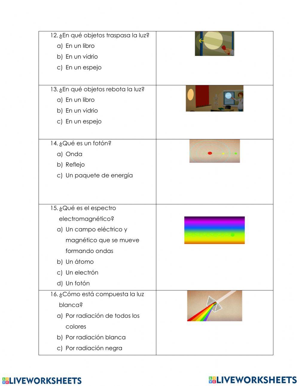 Examen ondas de luz