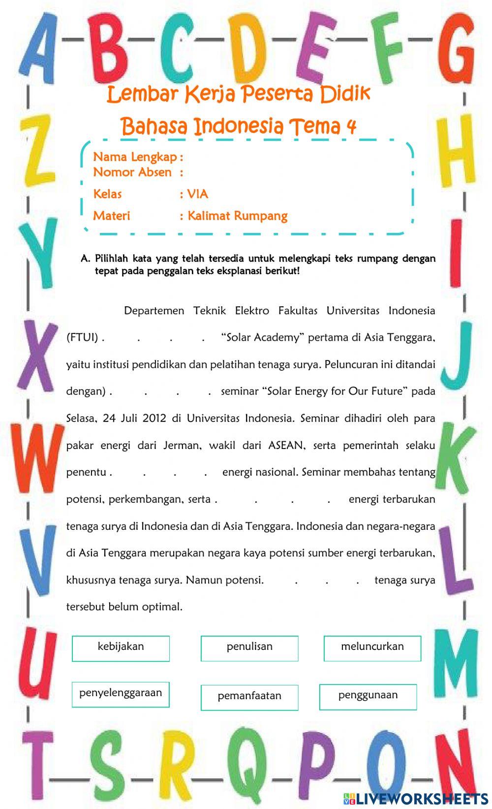 Bahasa Indonesia Tema 4