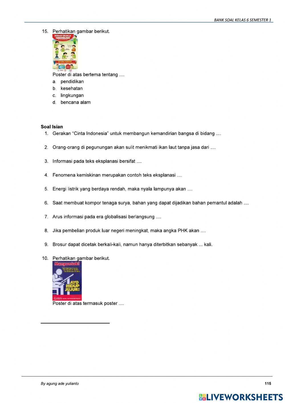 Latihan soal tema 4 subtema 3