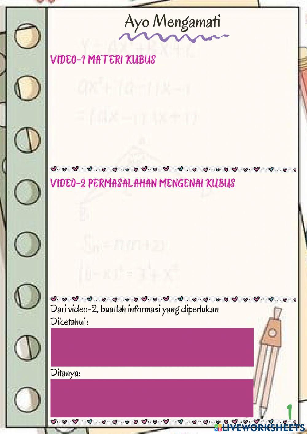 Lembar Kerja Siswa Elektronik-1 (Kubus)