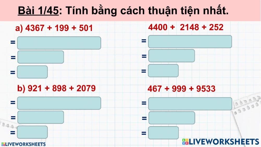 Tính chất kết hợp của phép cộng