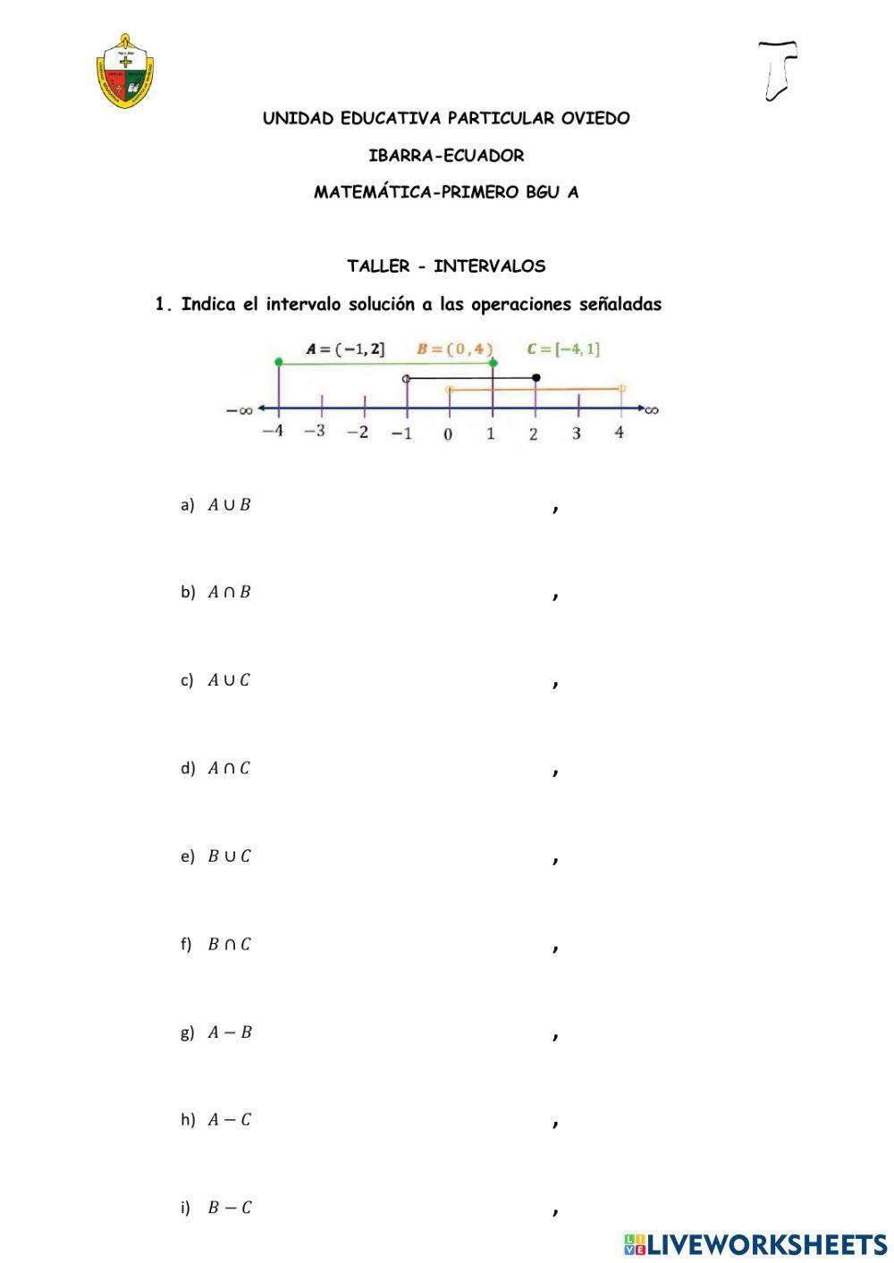 Operaciones con intervalos