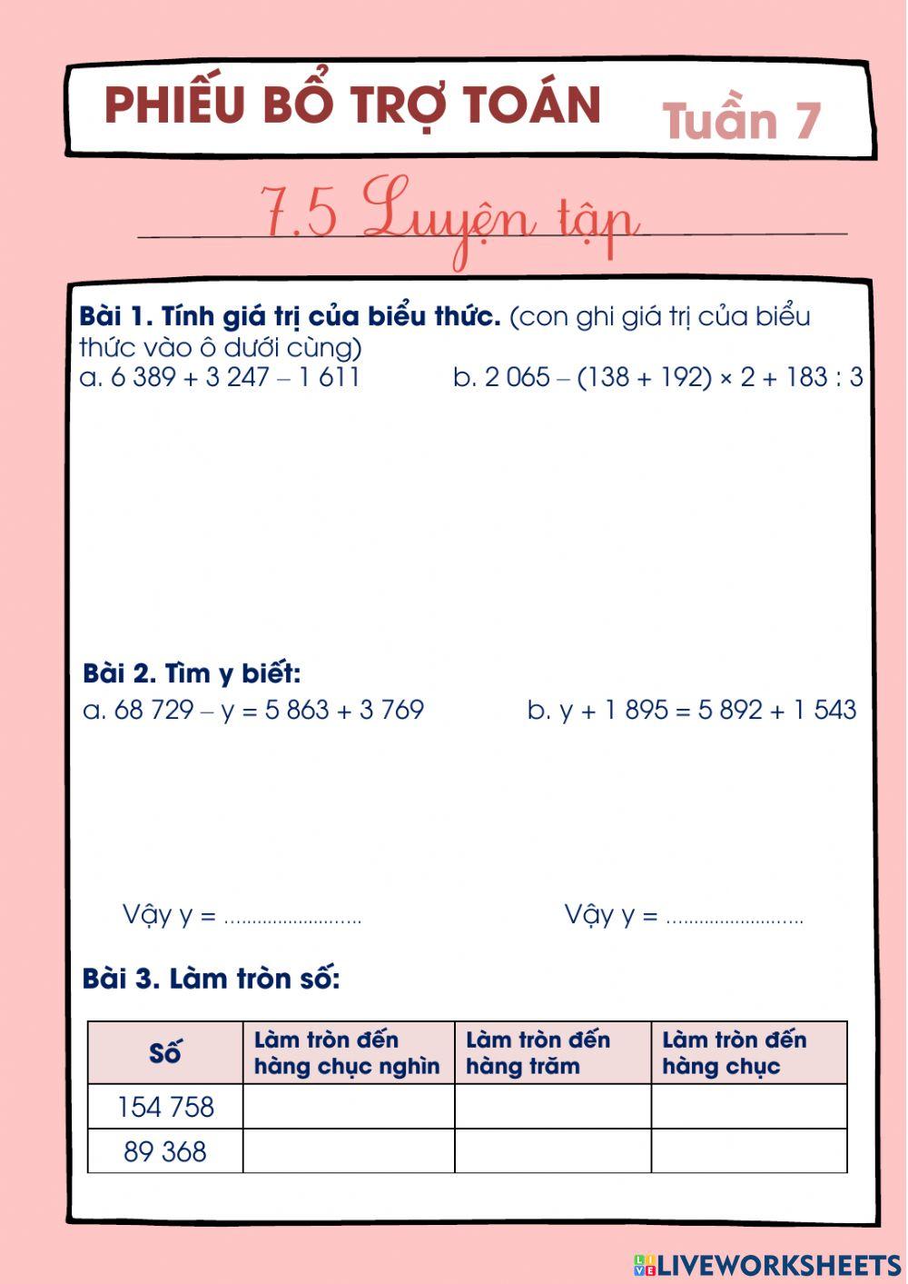 Bài tập bổ trợ 7.5