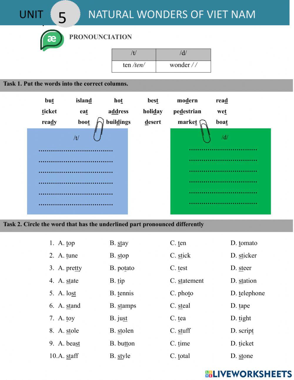 G6 Global Success - U5 - Pronunciation and Vocabulary