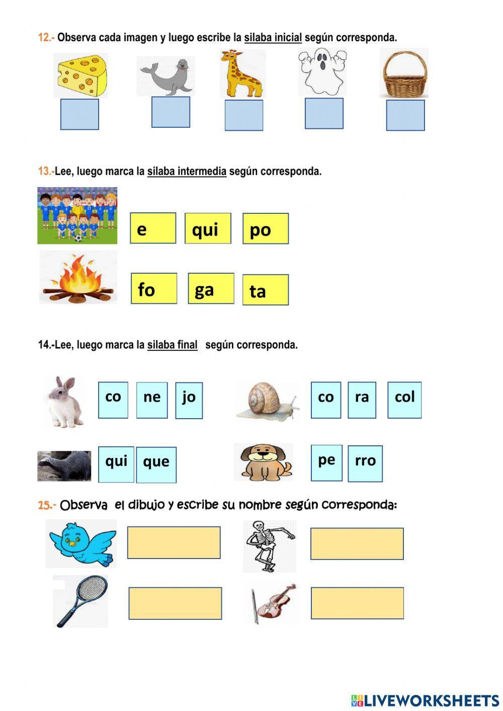 Evaluación lenguaje