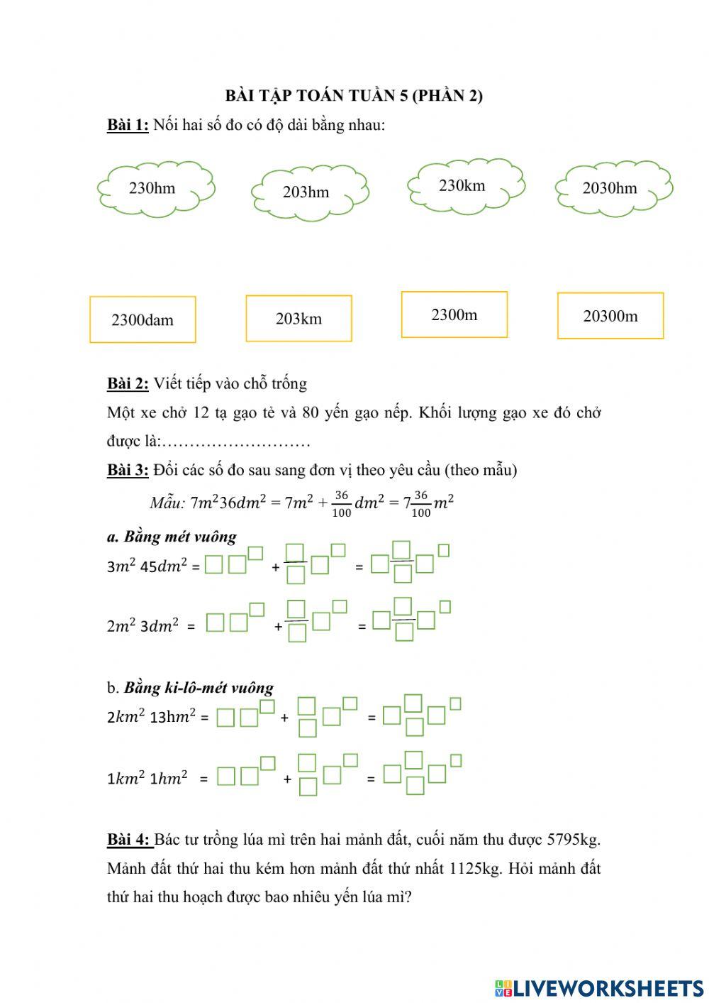 Bài tập toán tuần 5