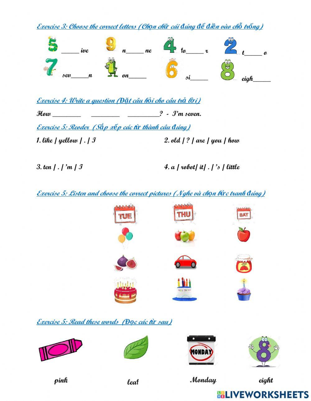 Bài kiểm tra starter