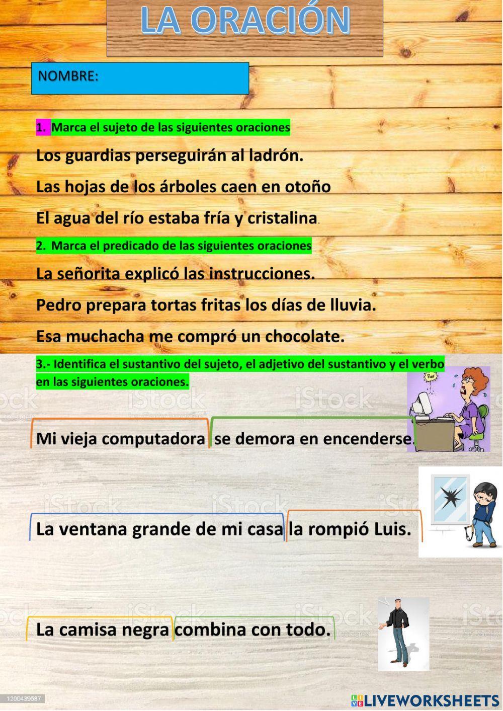 La oración y sus partes