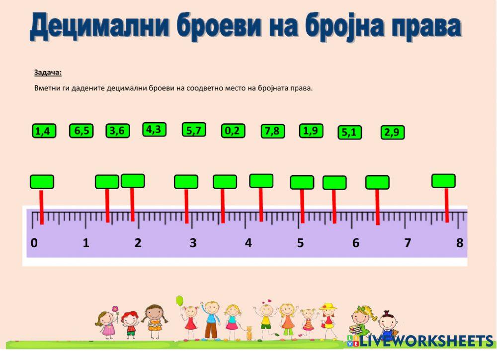 Децимални броеви на бројна оска