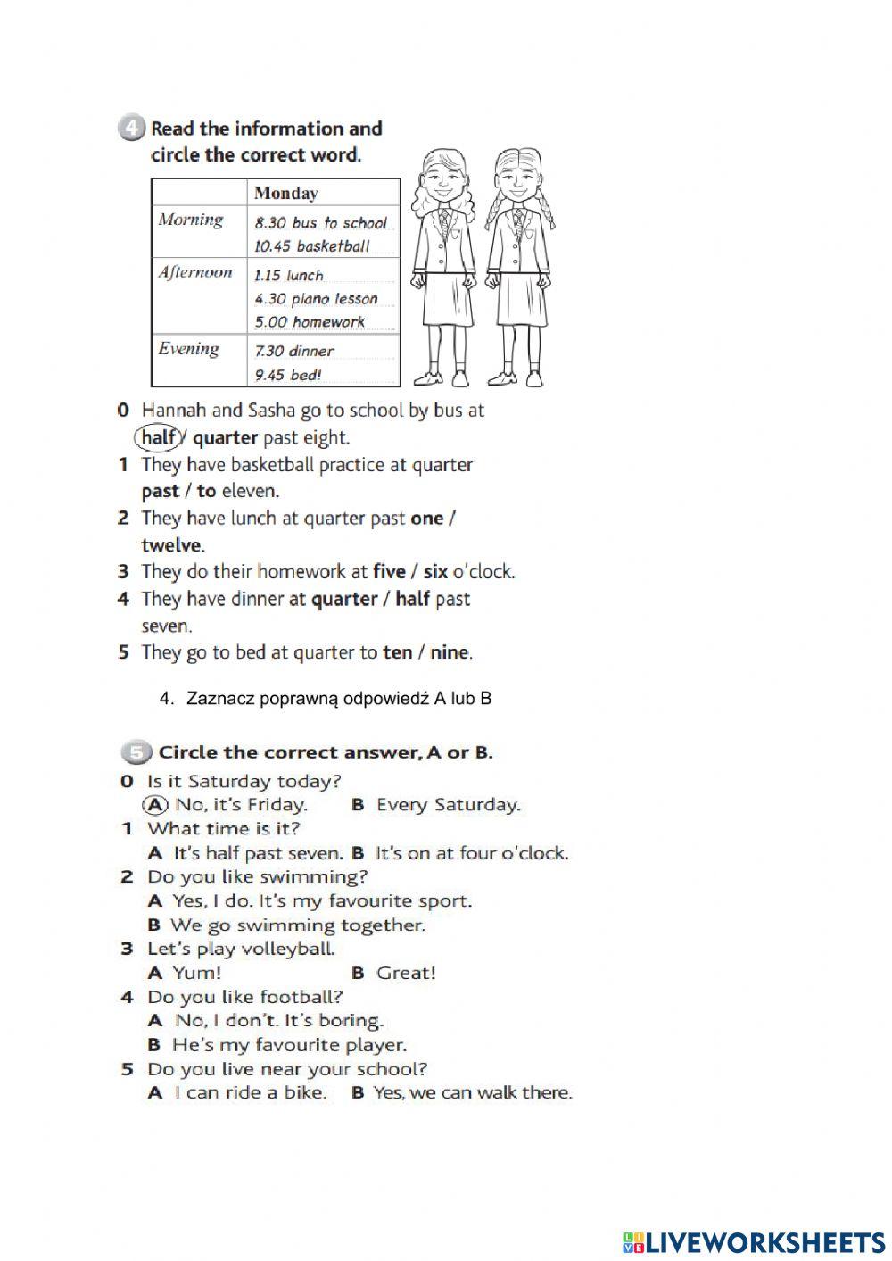 Today Starter - test unit 7