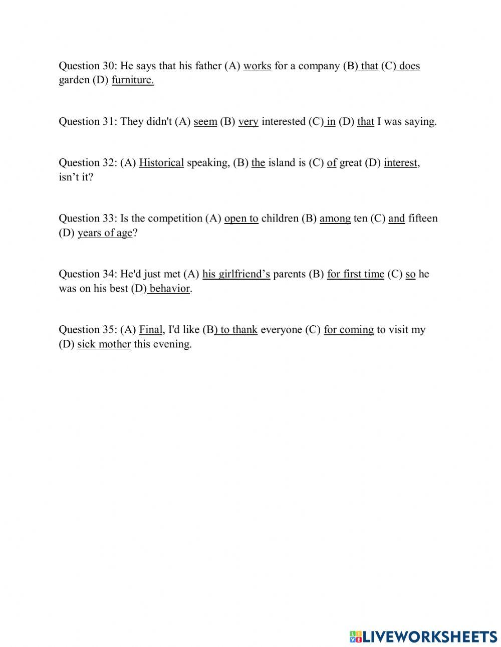 Grade 10 first mid-term test