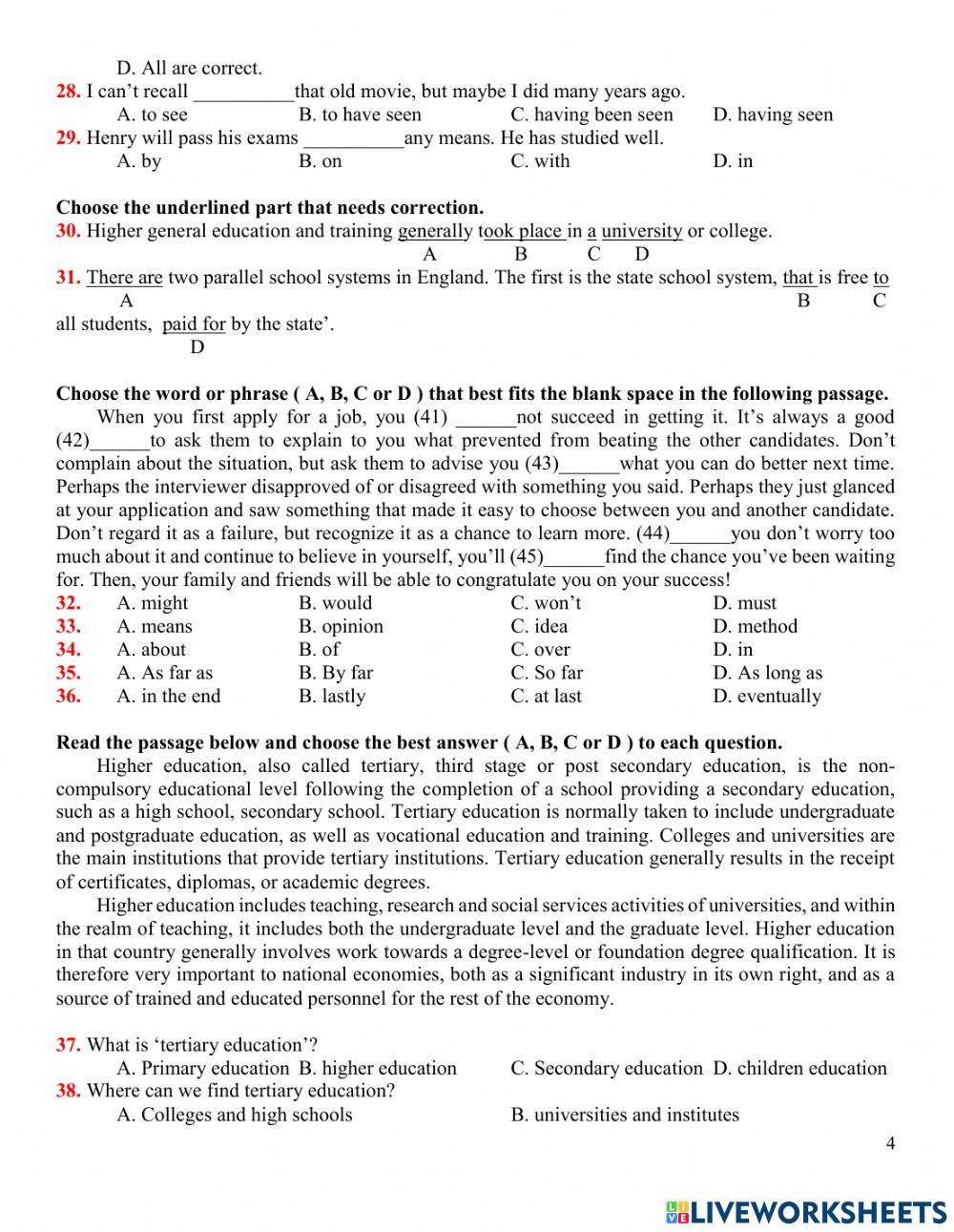 English 12 - HKI test