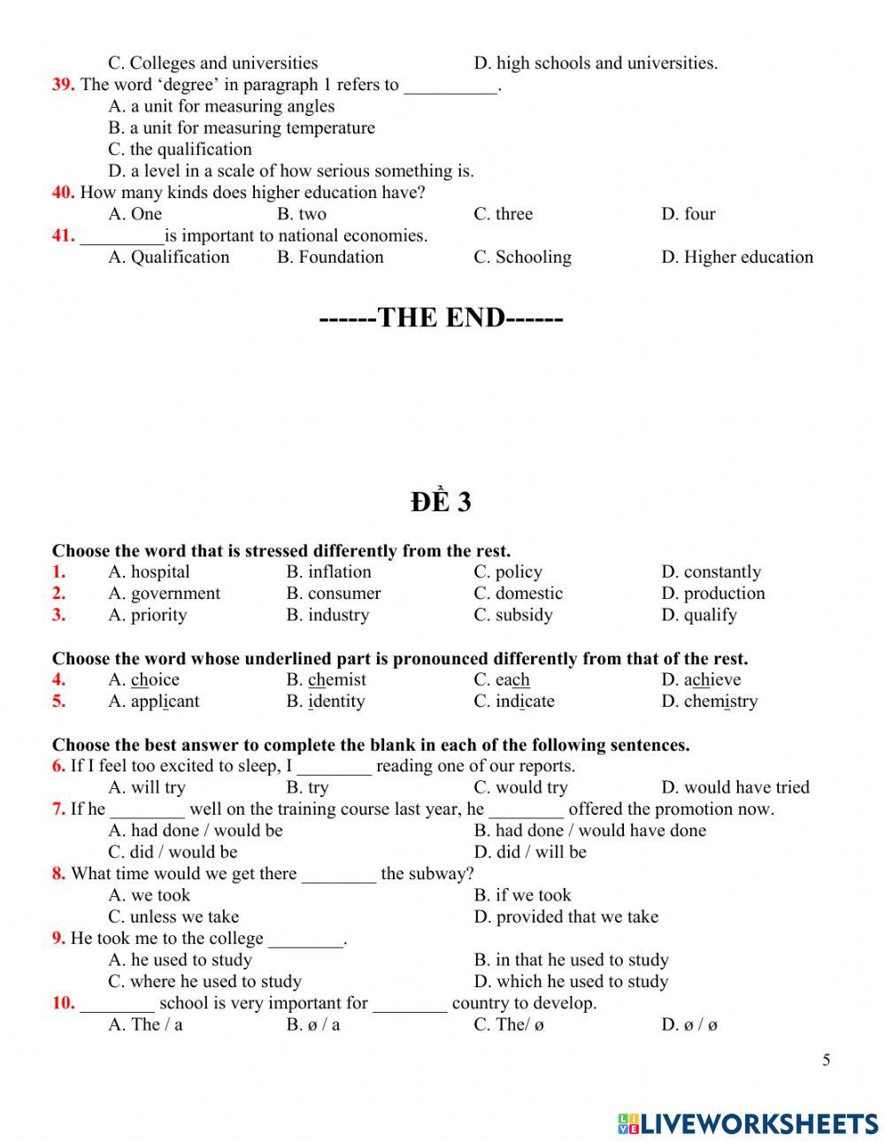 English 12 - HKI test