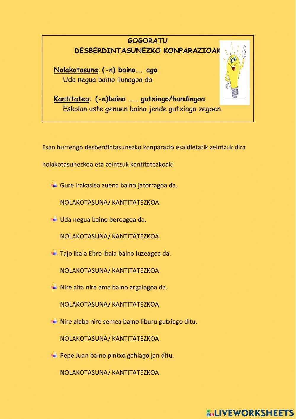 Konparaziozko perpausak