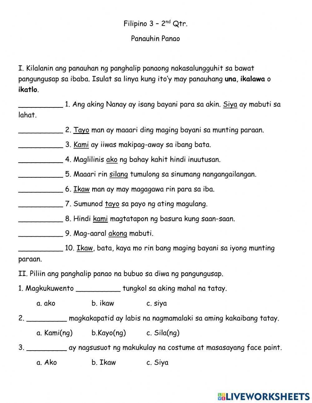 Filipino 3 - 2nd Qtr - Panauhin Panao