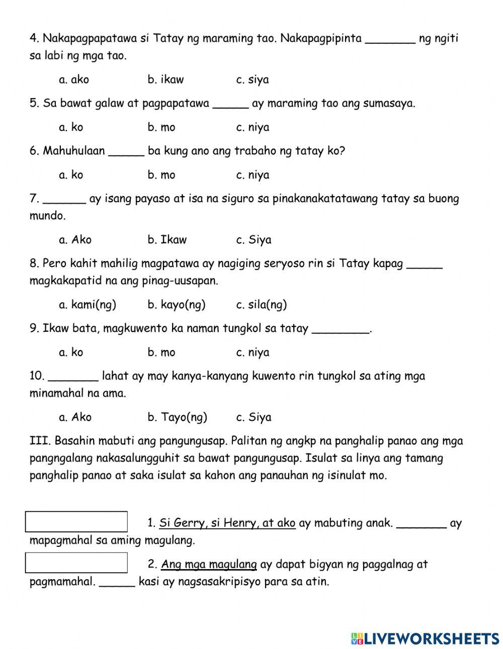 Filipino 3 - 2nd Qtr - Panauhin Panao