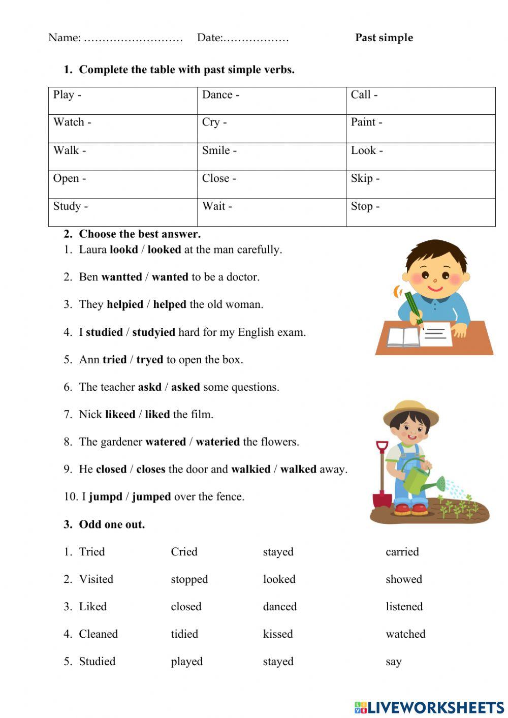 Past simple - regular
