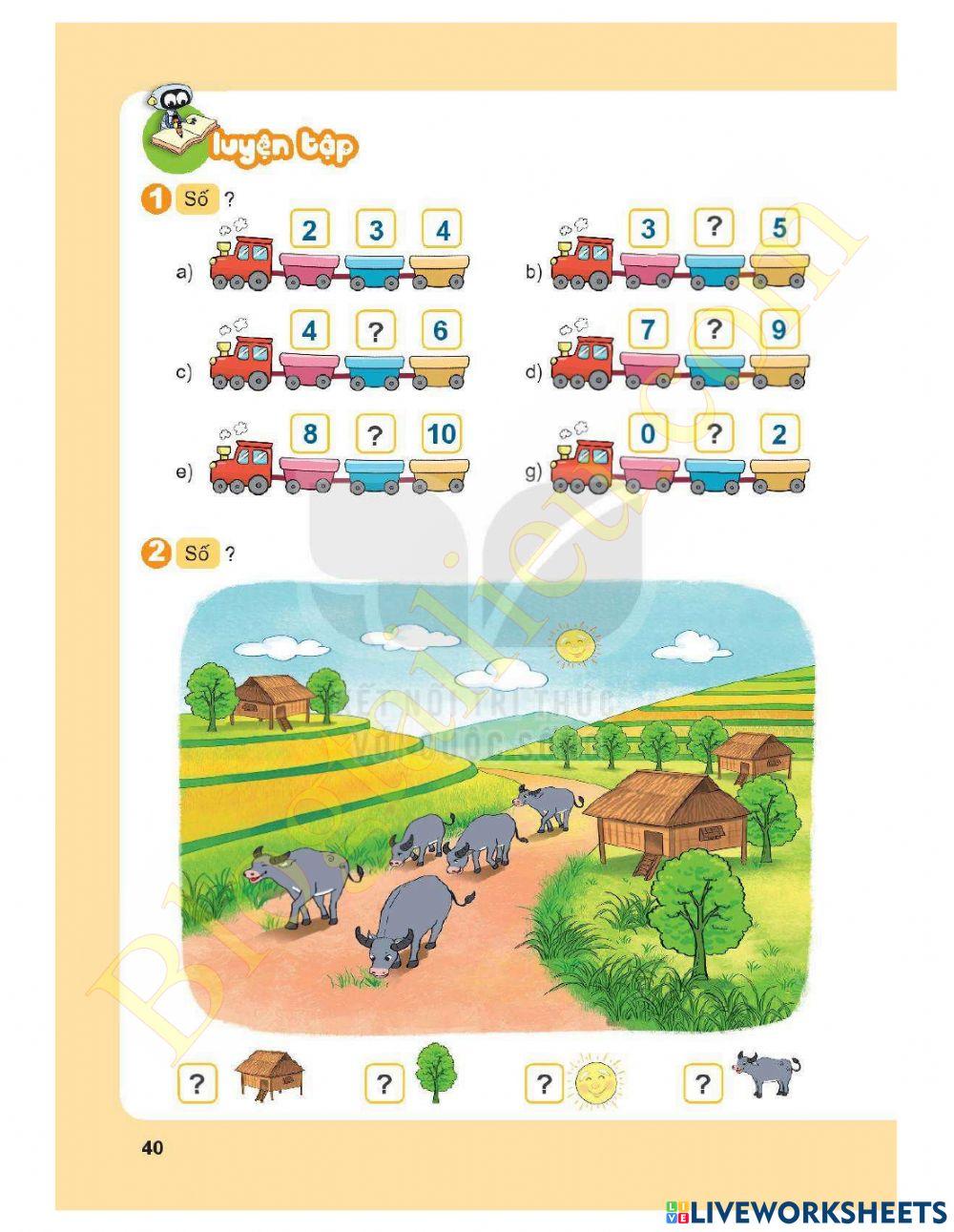 Toán 1 bài 5 luyện tập  t40,41