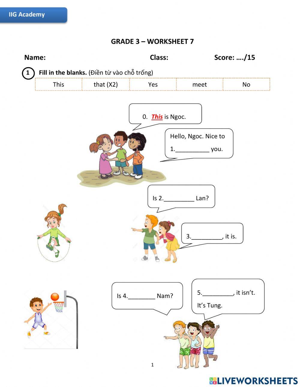 IIG-Grade 3-Worksheet 7