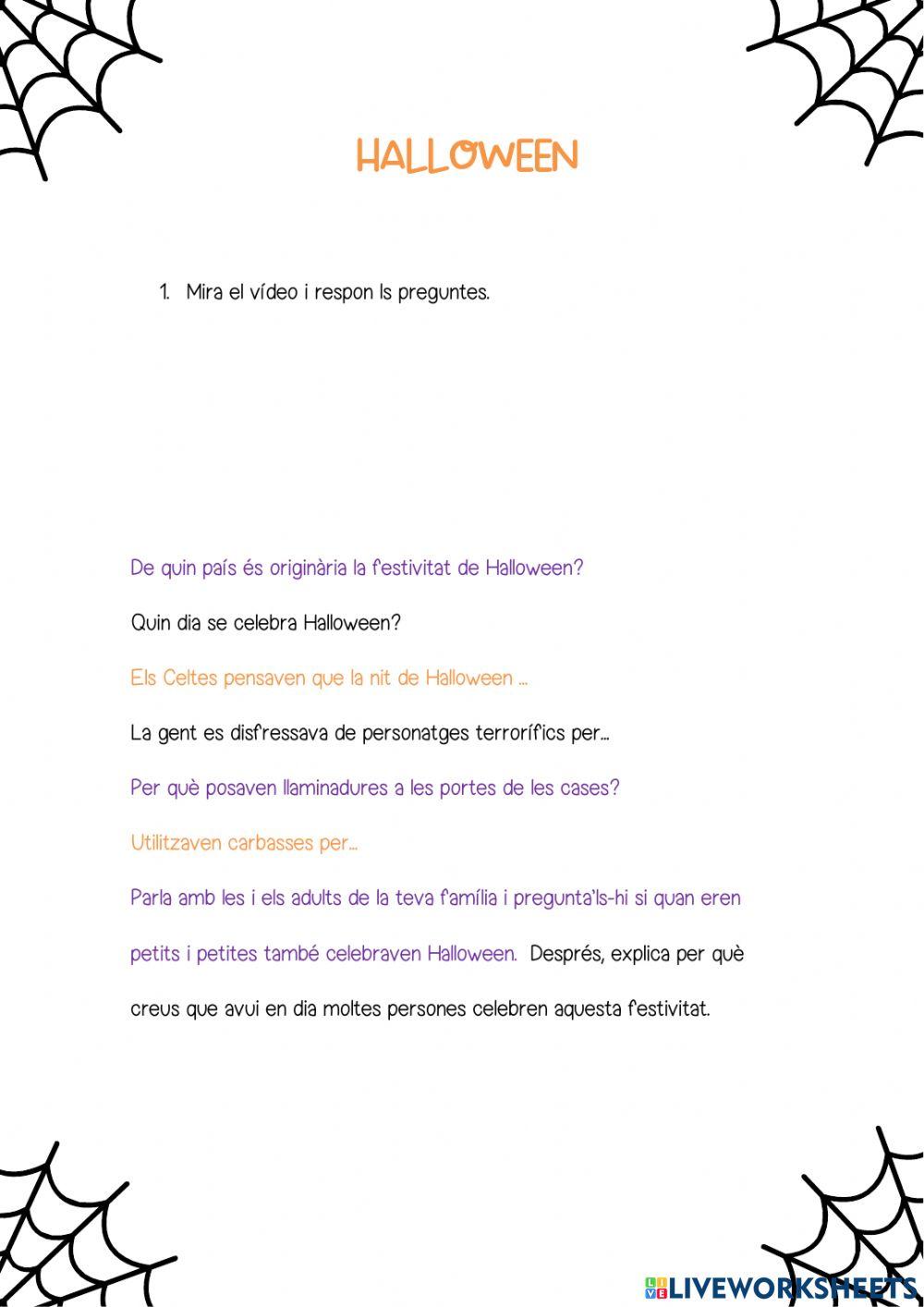 Comprensió sobre Halloween