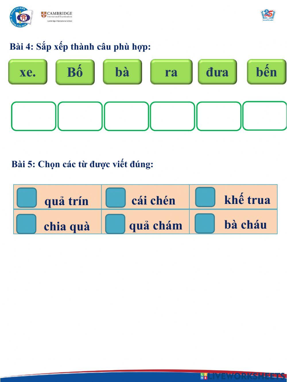 Tiếng việt nâng cao tuần 8 - số 1