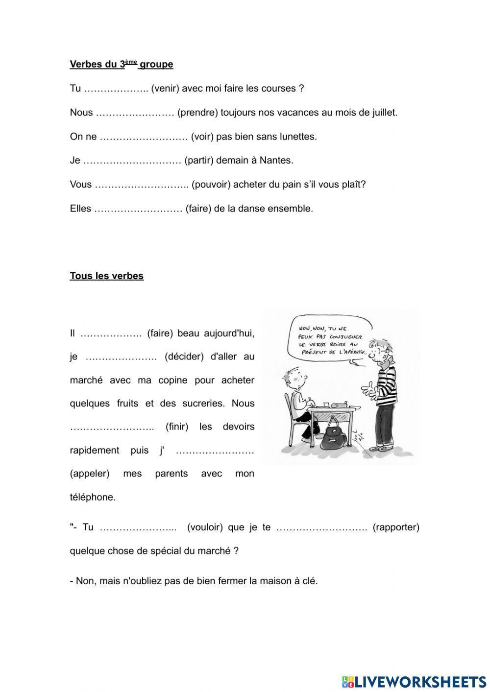 Le présent de l'indicatif