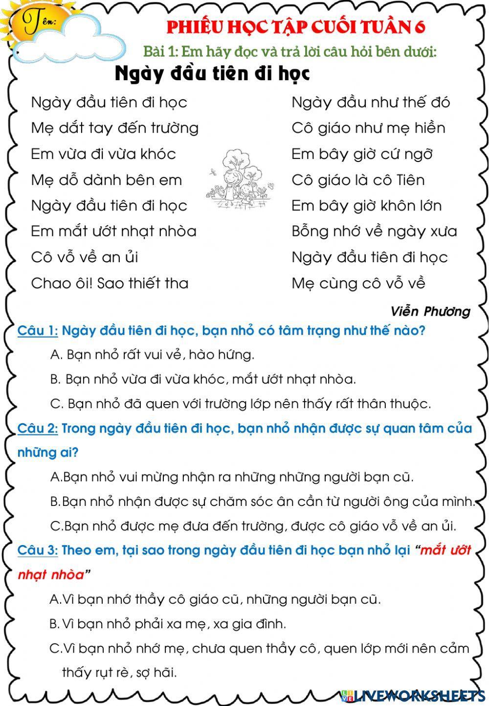 Bài tập cuối tuần 6 Bài tập cuối tuần 6