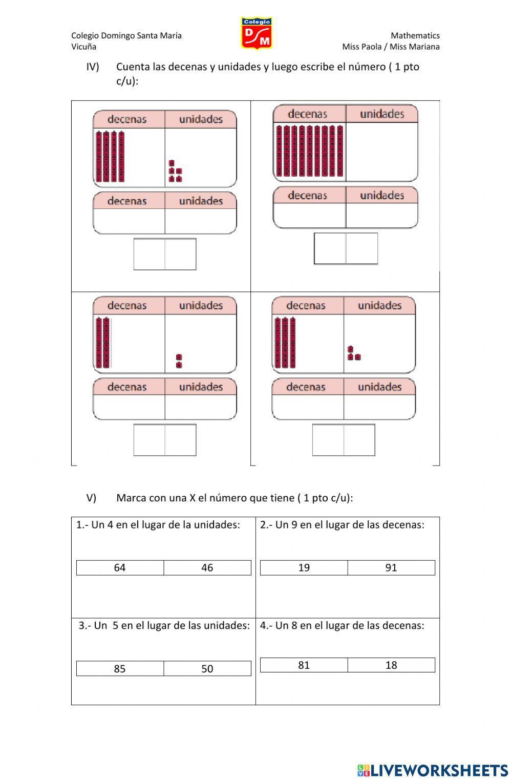 Evaluación matemática 2°a - módulo 7