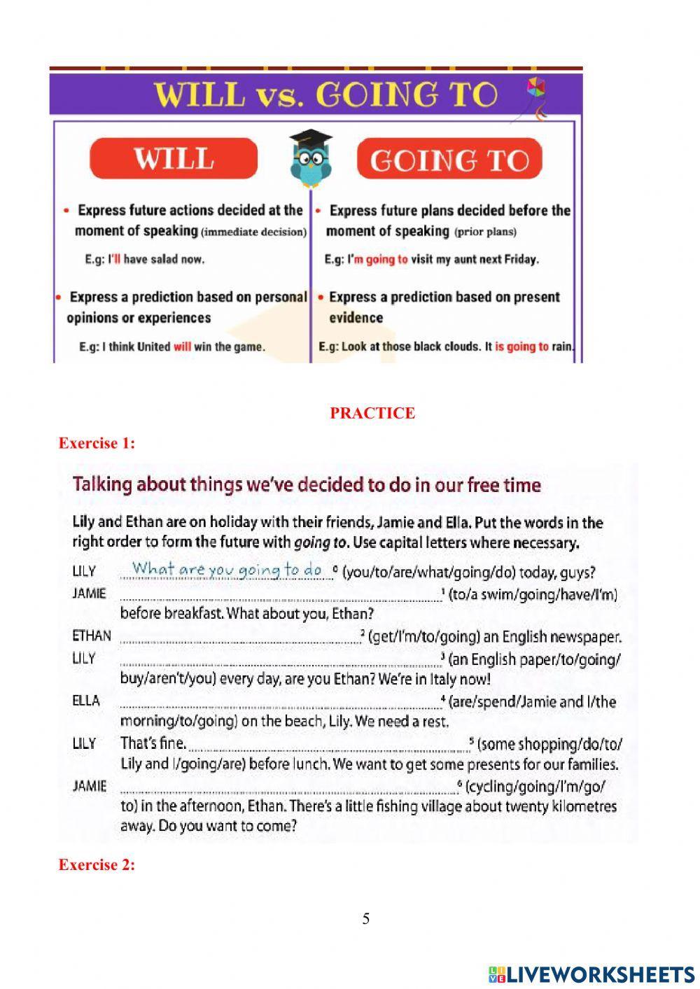 Be going to & Future tense