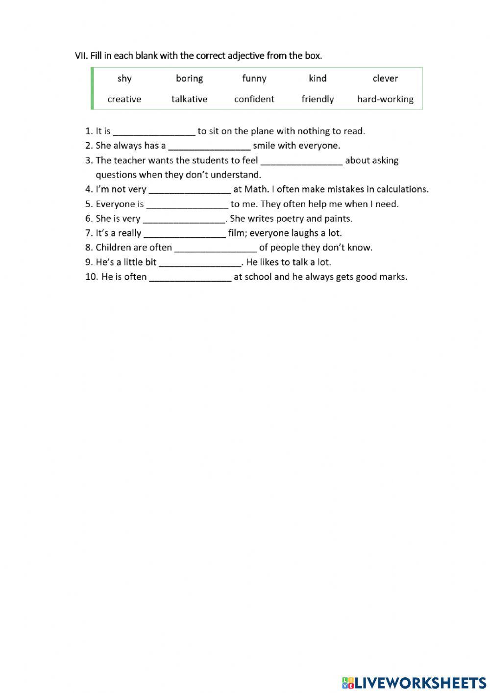 Grade 6 - Unit 3 - Vocabulary
