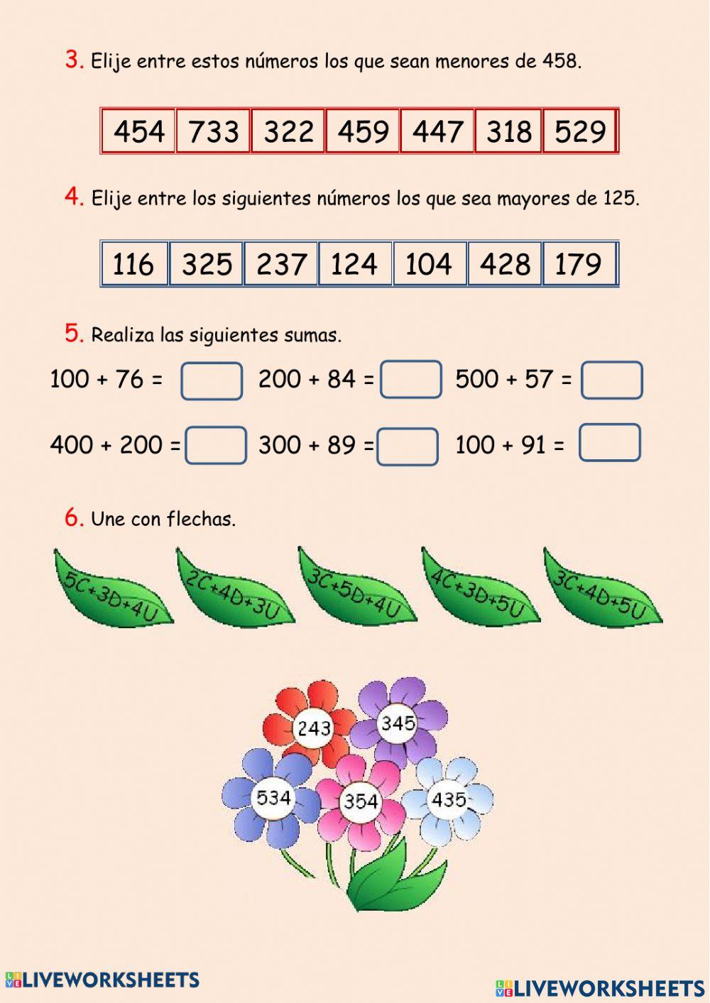 lección matematicas 2do básico