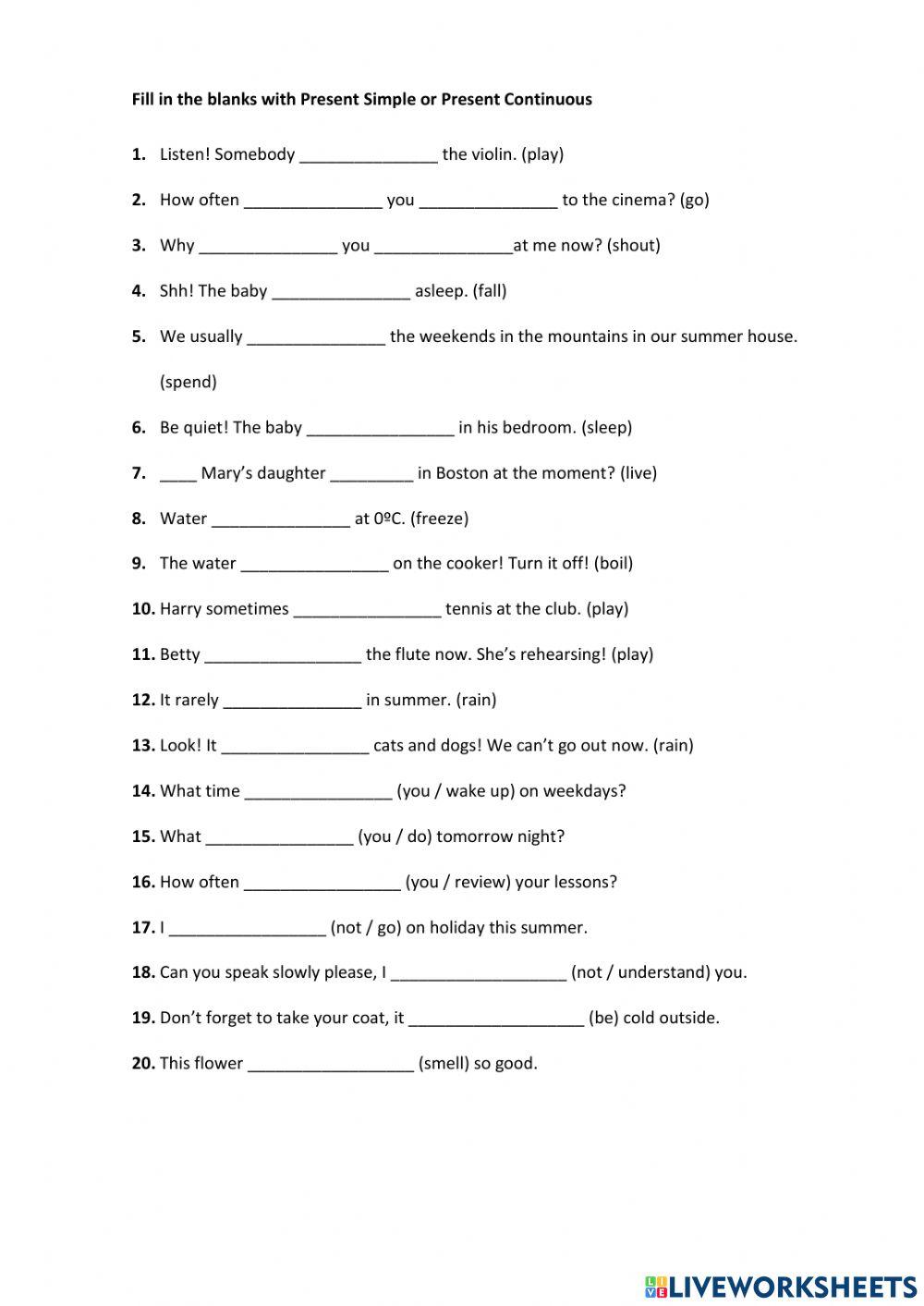 Present Simle - Present Continuous (6)