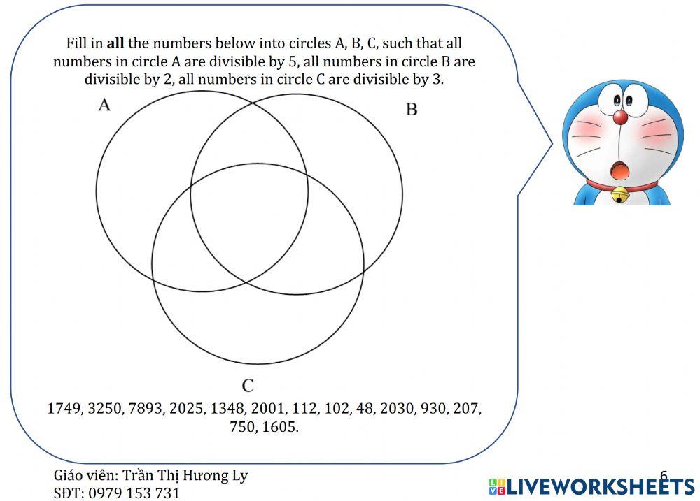 Divisibility - Venn diagram