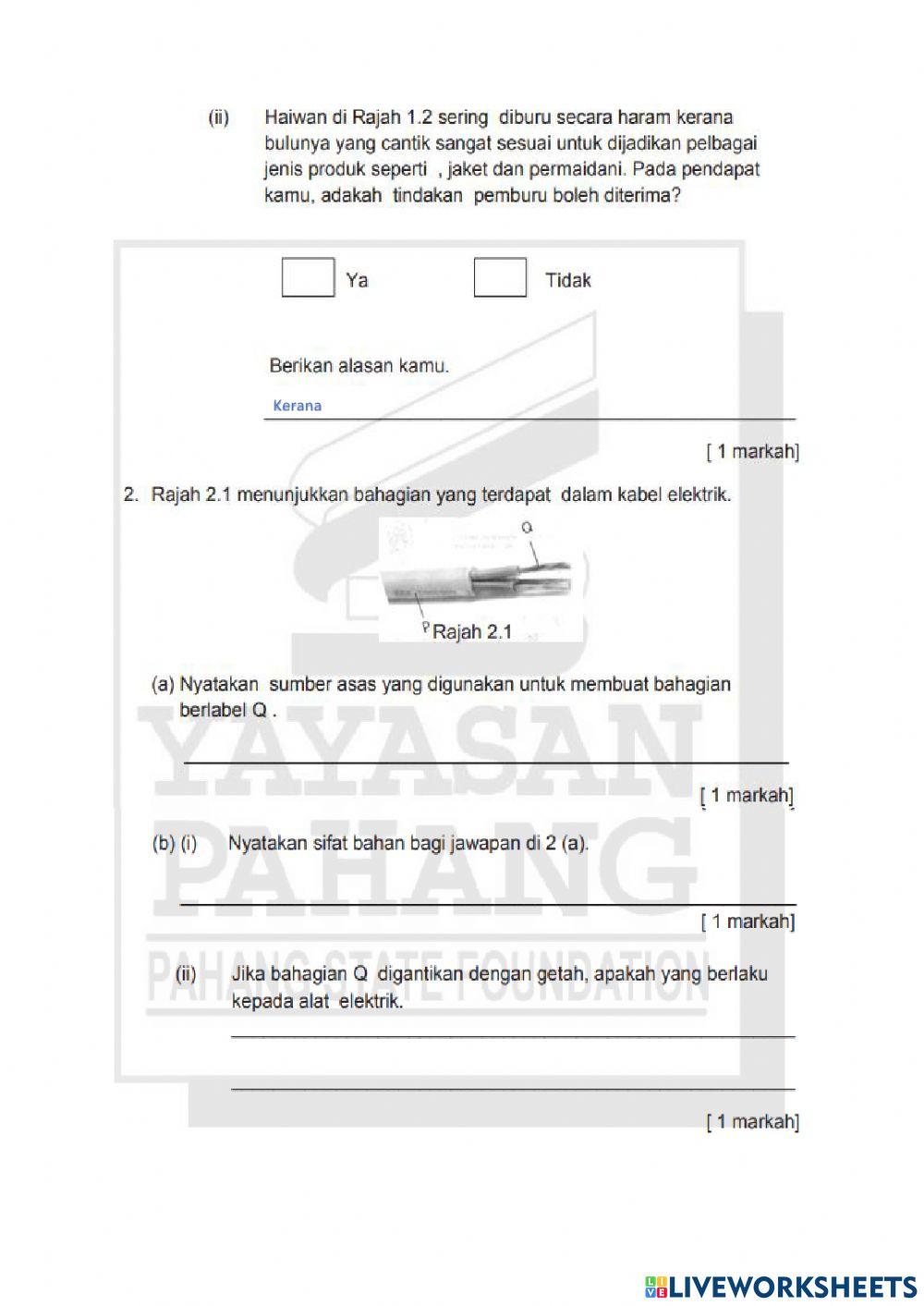 Ulangkaji sains tahun 6