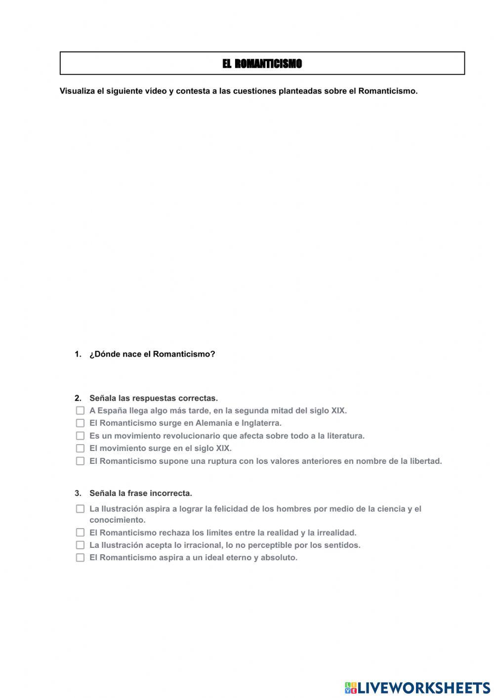 El Romanticismo literario