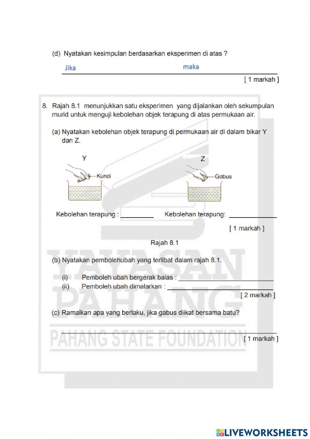 Latihan ulangkaji sains tahun 6