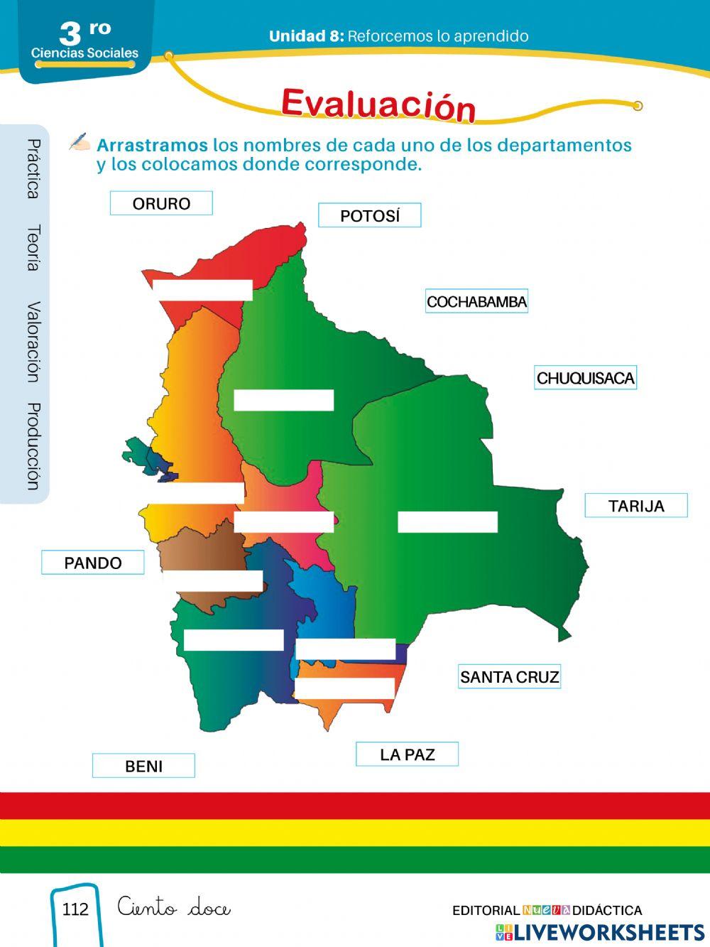 Mapa Político del Estado Plurinacional de Bolivia
