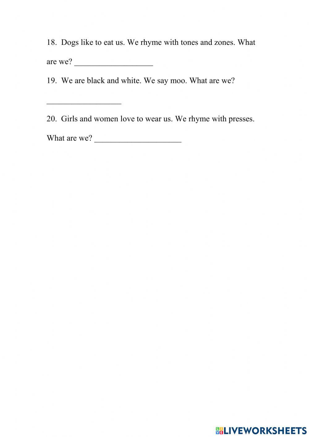 Plural Nouns Spelling Test