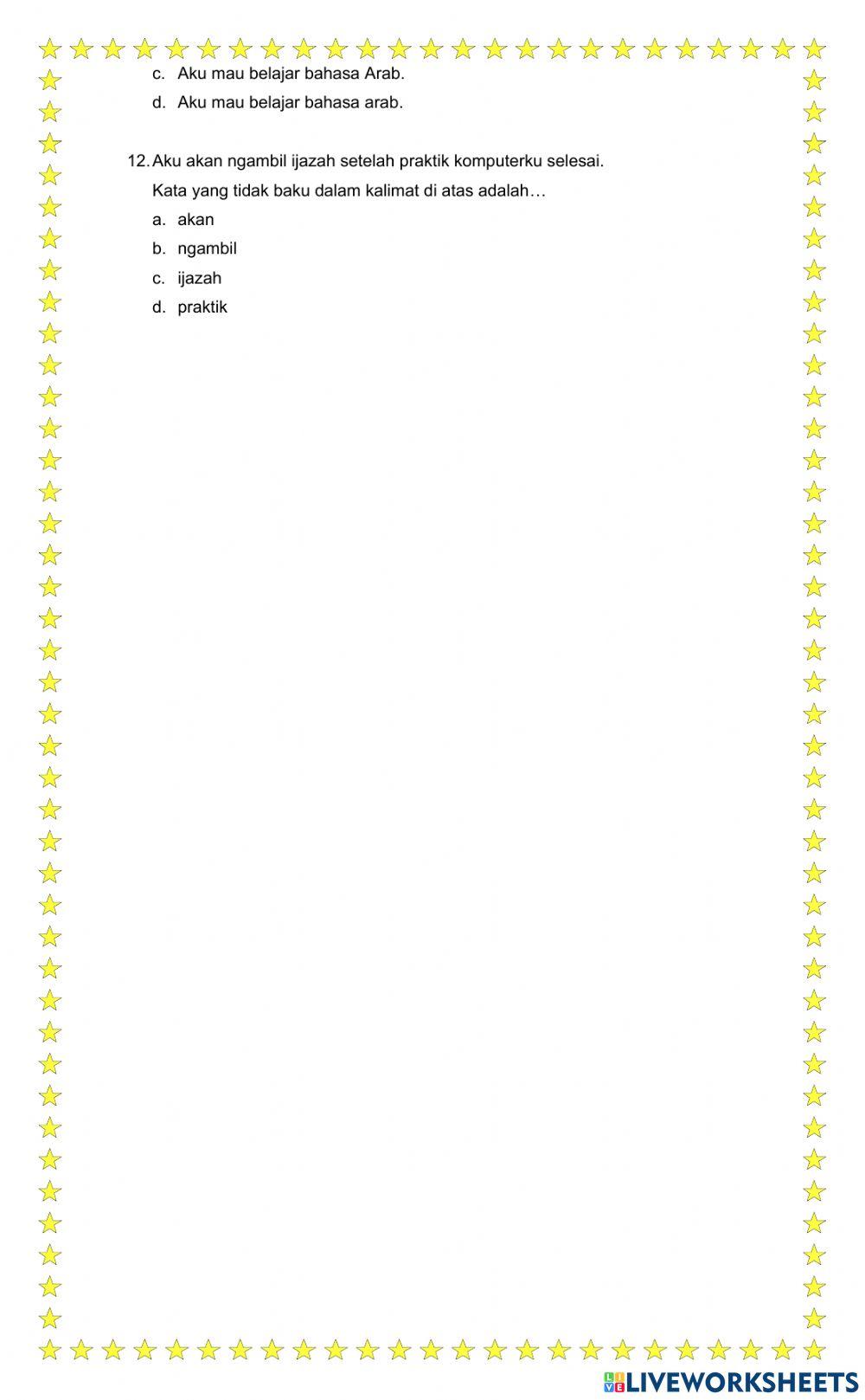 Bahasa Indonesia 22 Oktober 2021