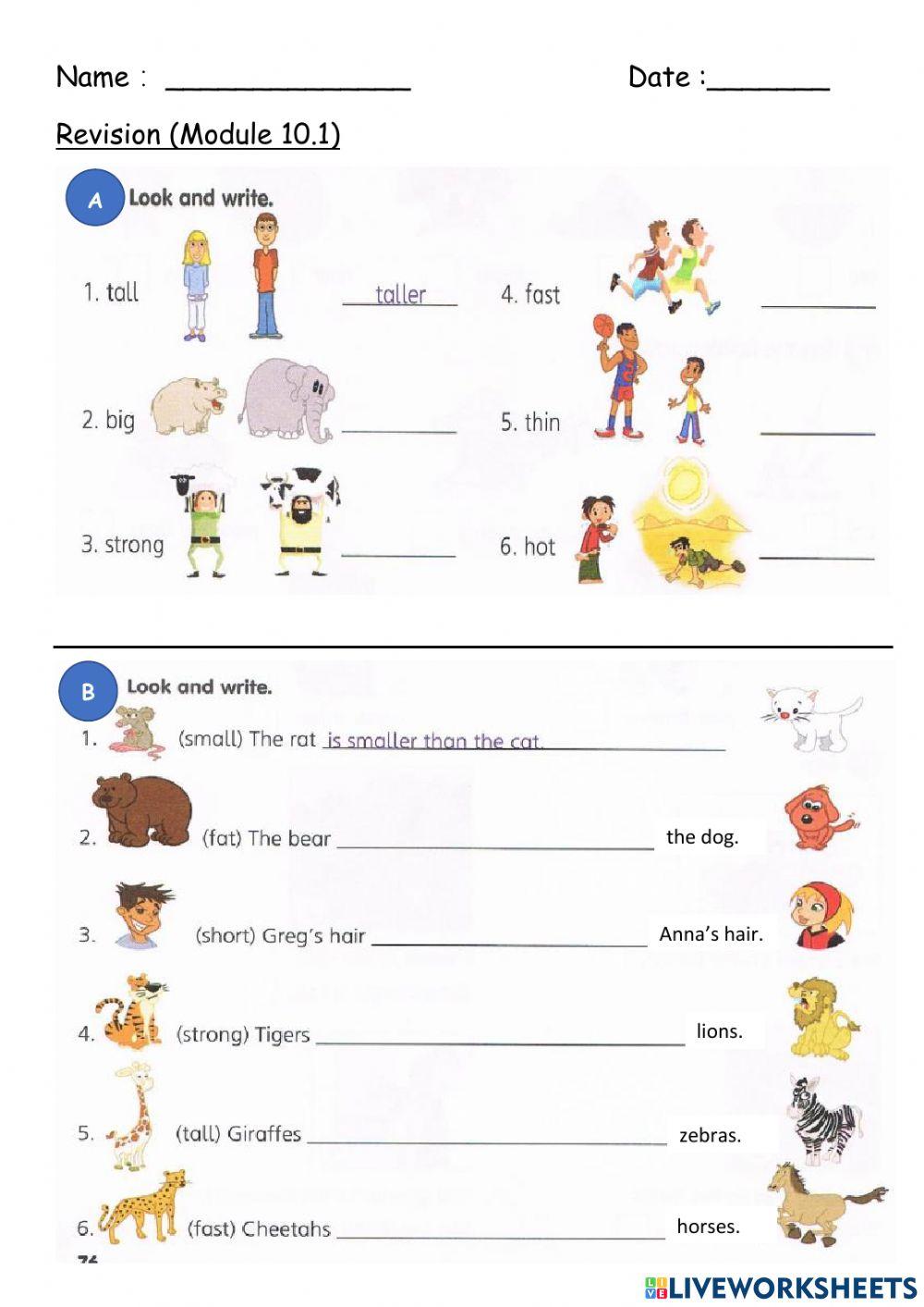 Comparative adjectives