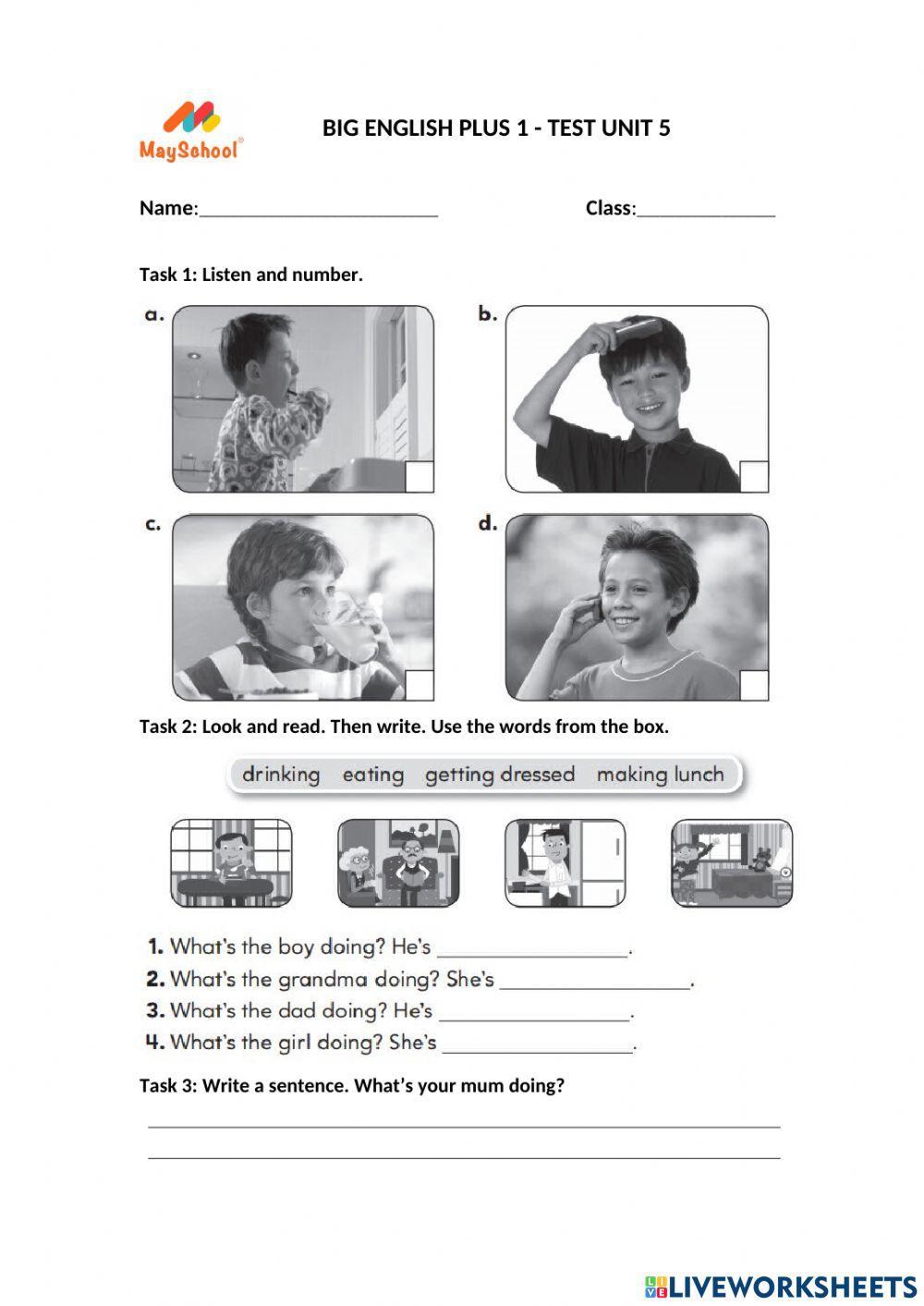 Big English Plus 1 - Test Unit 5