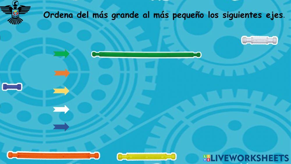 Ejes del más grande al más pequeño.