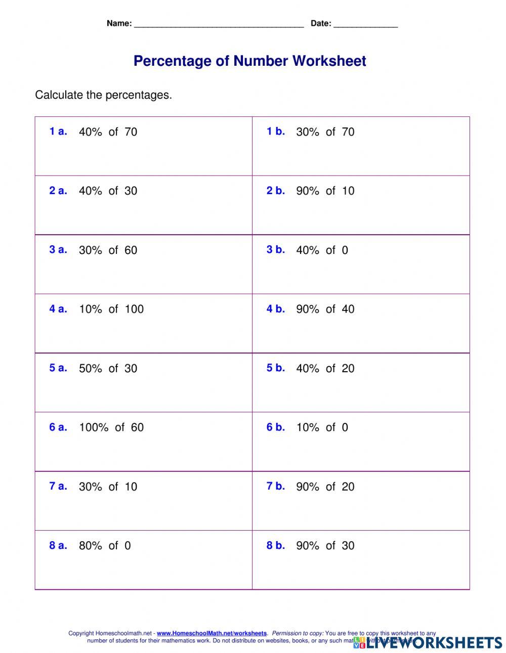 Finding A Percentage Of A Quantity