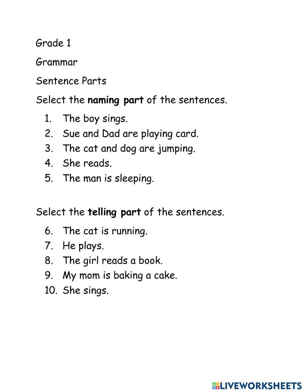 Sentence Parts