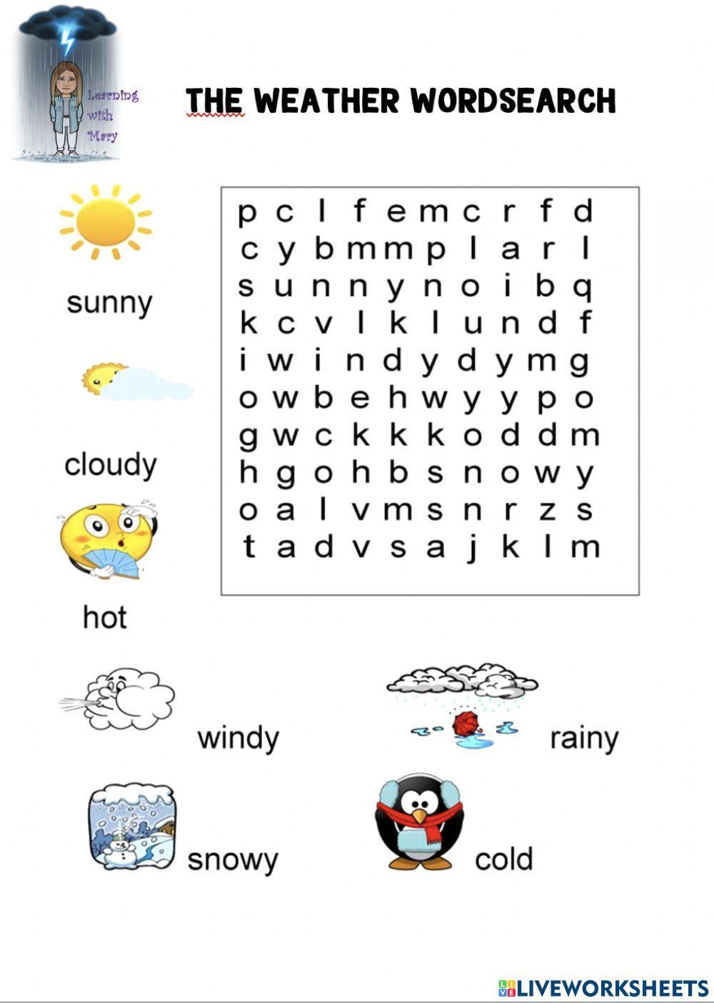 The weather word search