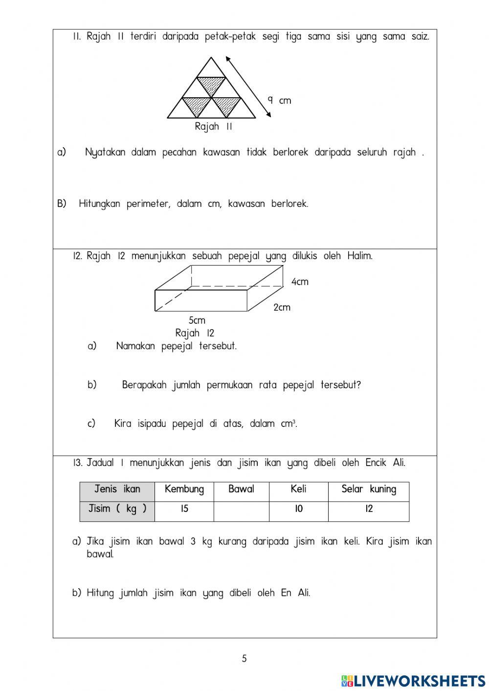 Ulangkaji Matematik Kertas 2
