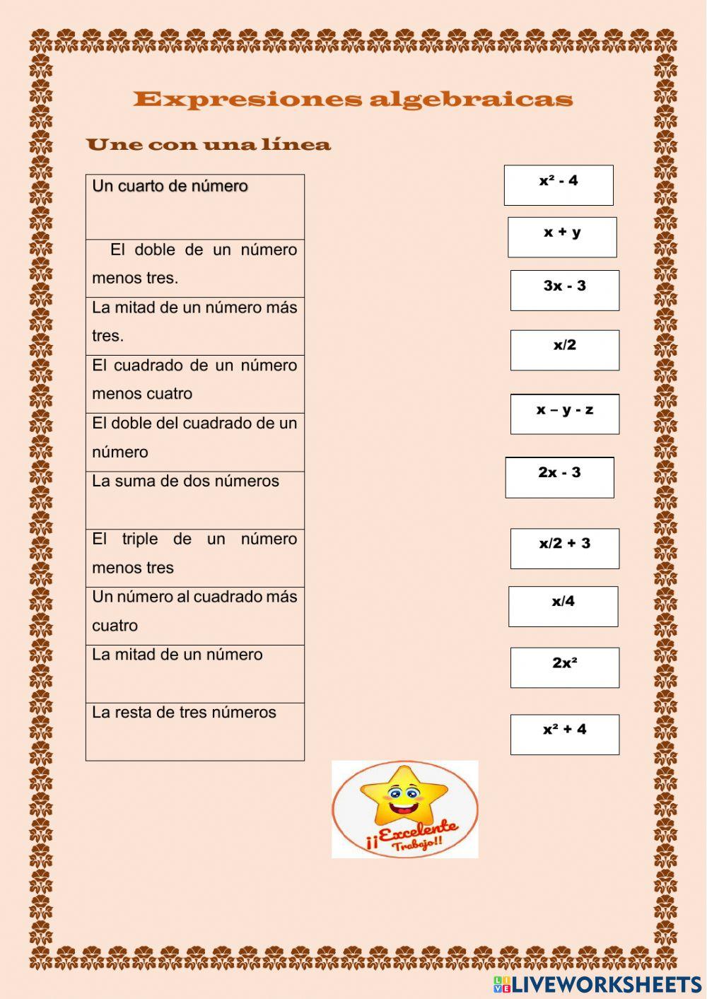 Expresiones algebraicas