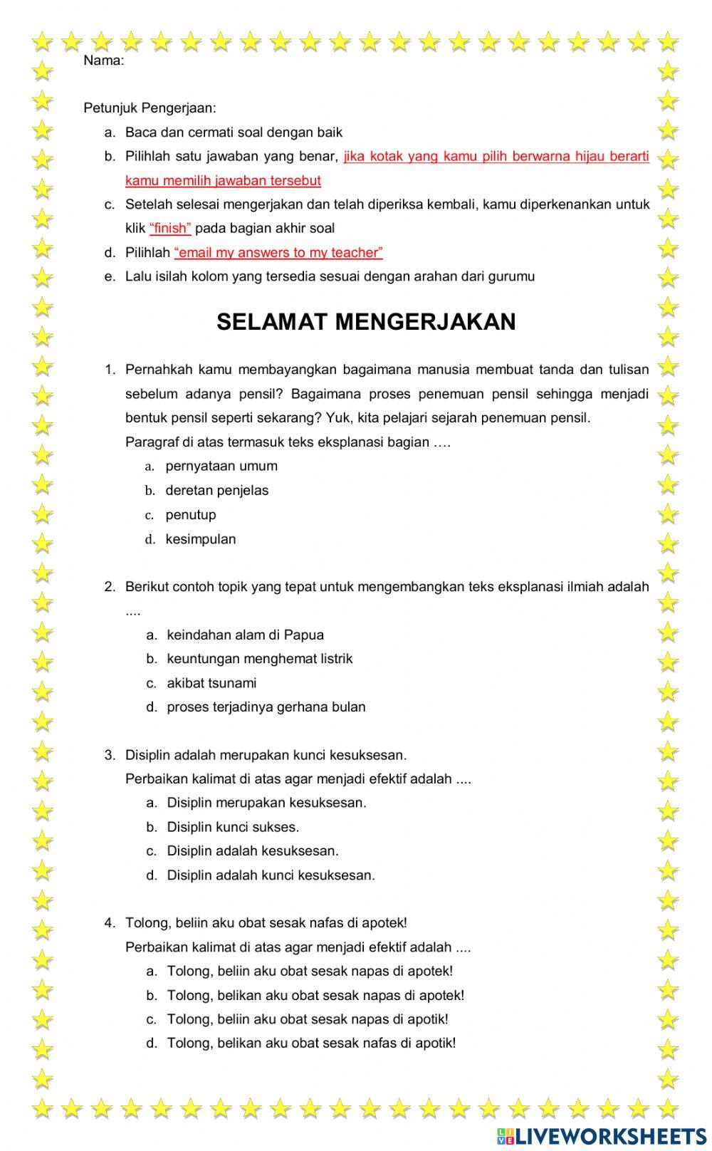 Latihan Bahasa Indonesia