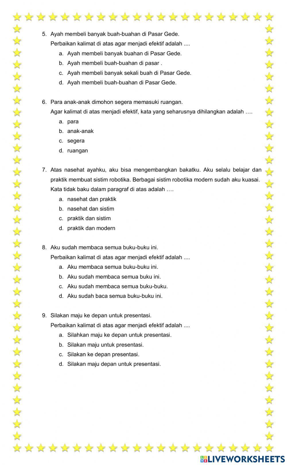 Latihan Bahasa Indonesia