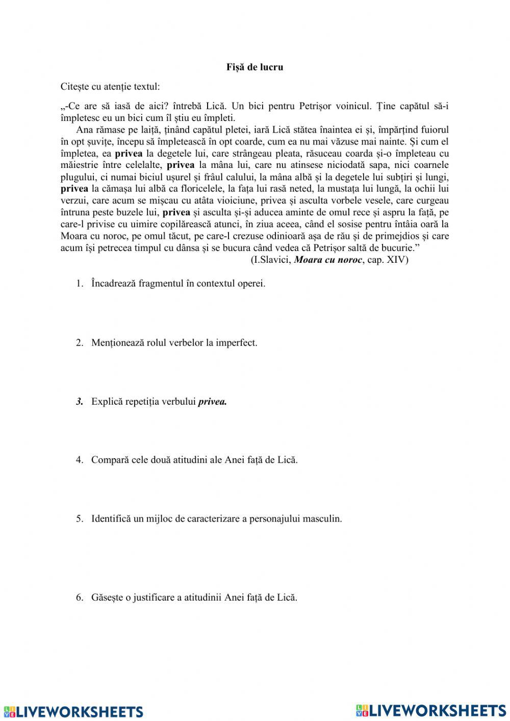 Personajele din nuvela „Moara cu noroc”